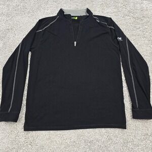 Tasc Mens 1/4 Zip Long Sleeve Performance‎ Base Layer Shirt Size L Black Bamboo